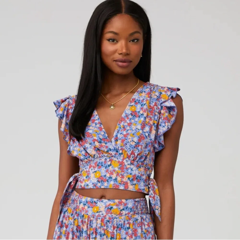 Free People Pretty‎ Daze Floral Crop Top - XL